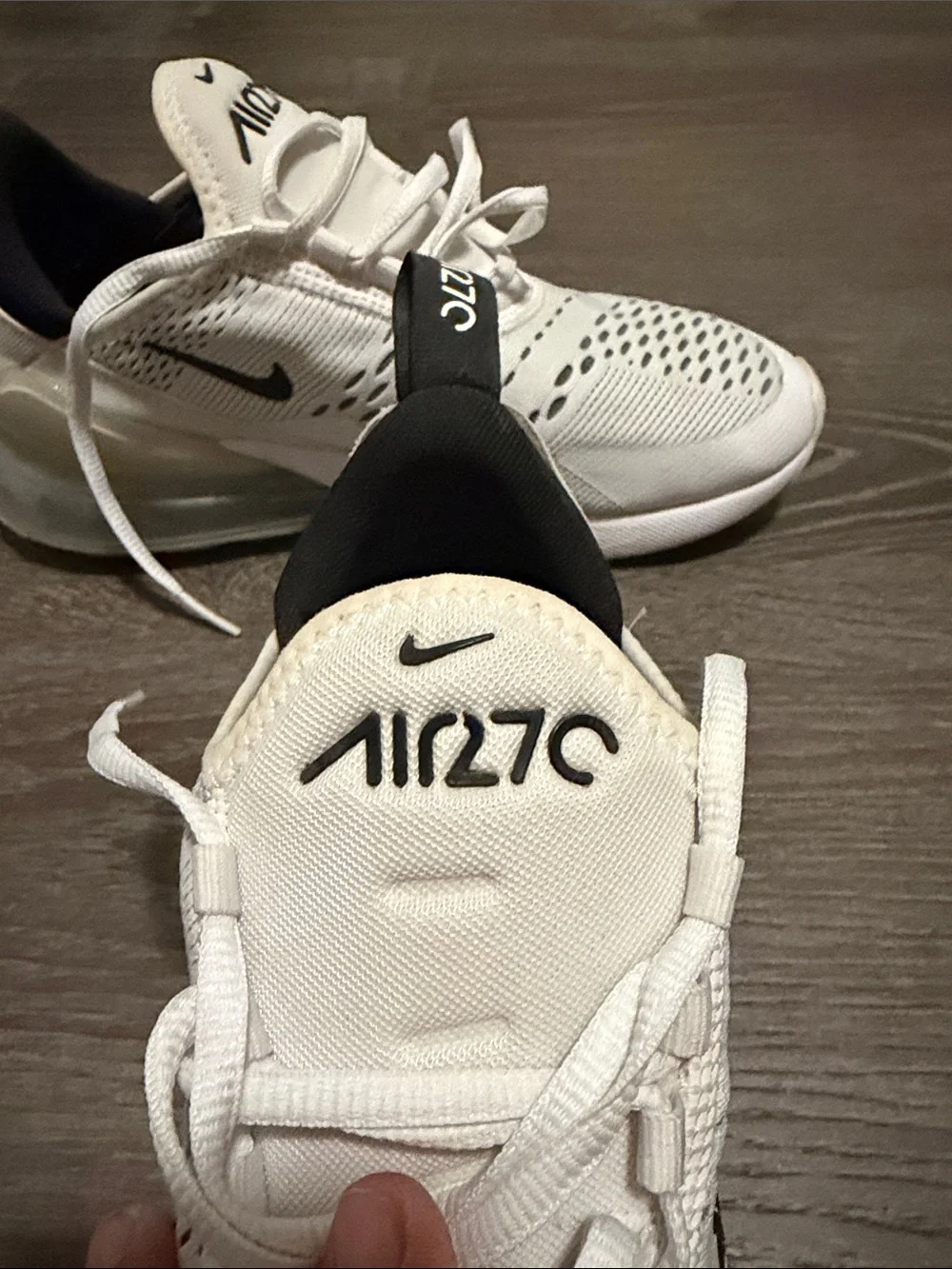 Nike White and Black Air 270 Mesh Running Shoes - Picture 2 of 9